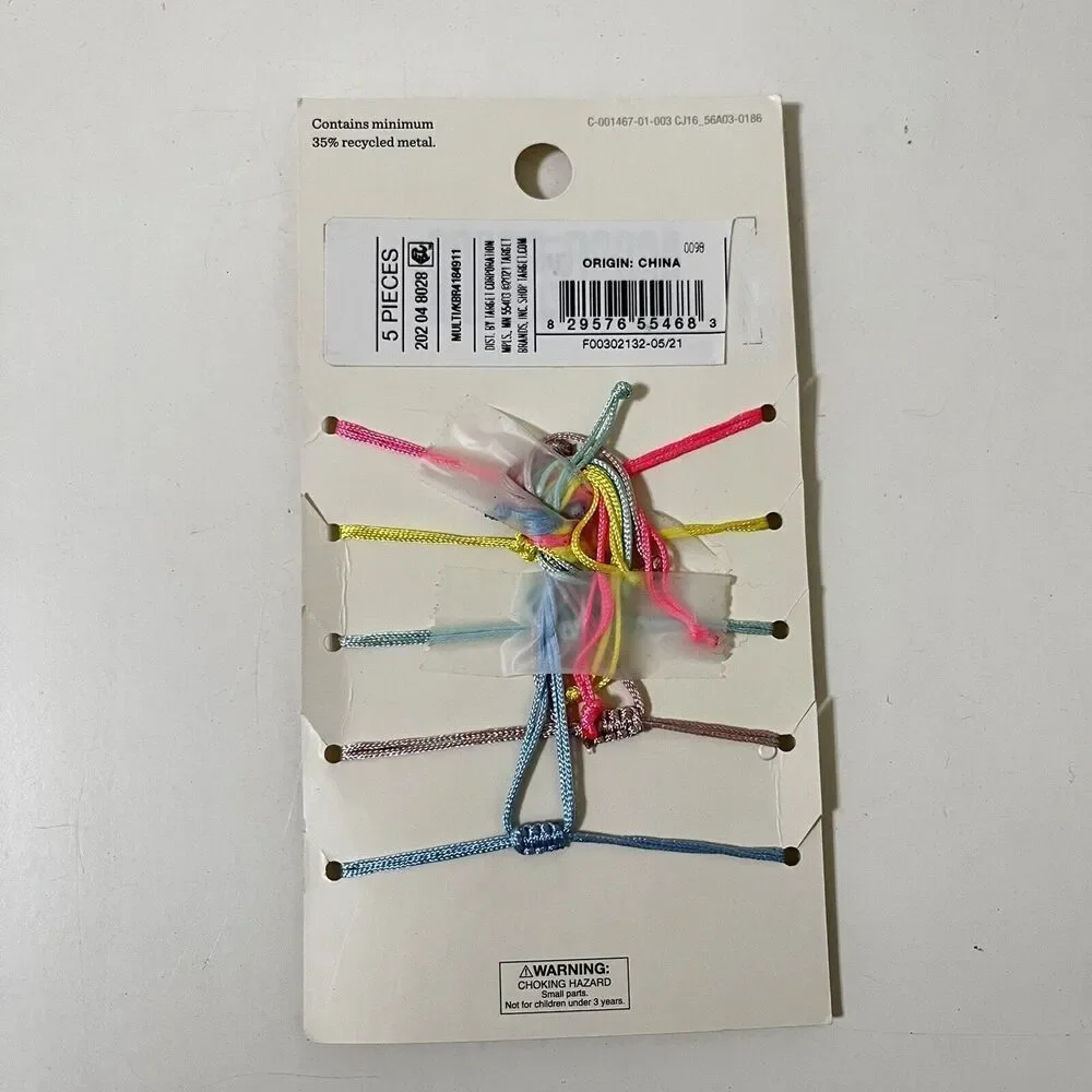 Cat & Jack BFF Unicorn Rainbow Friendship Bracelets Set of 5 NEW